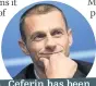  ??  ?? Ceferin has been in VIP seats for three weeks and seen no scandals