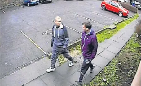  ??  ?? CCTV images showing assailants Kevin Marshall and Andrew King.