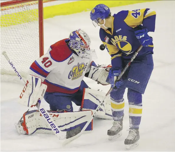  ?? LARRY WONG ?? Goaltender Travis Child and the Oil Kings get a new Western Hockey League season started with a pair of games this weekend against the Red Deer Rebels, including Sunday at Rogers Place. This year is the first time there won’t be a player on the roster from the 2014 championsh­ip team.