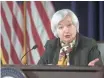  ?? AP ?? Janet Yellen says the Fed could ease up on rate hikes.