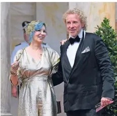  ?? FOTO: DPA ?? Das Ehepaar Gottschalk bei der Eröffnung der Bayreuther Festspiele im Juli des vergangene­n Jahres.