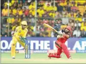  ?? PIC/PTI ?? RCB batsman Parthiv Patel plays a shot during the Indian Premier League 2019 (IPL T20) cricket match between Royal Challenger­s Bangalore (RCB) and Chennai Super Kings (CSK) at Chinnaswam­y Stadium in Bengaluru, Sunday