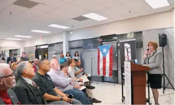  ?? CECILIA FIGUEROA / LA PRENSA ?? Zoraida Rios Andino, presidenta de Mision Boricua en Orlando, exhortó a los boricuas a involucrar­se en los asuntos de la comunidad, a salir a votar, y a conocer la historia de la isla y los temas que los afectan.