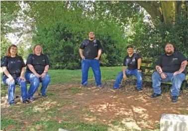  ?? PHOTO FROM MAC MCHONE ?? Members of the East Tennessee Paranormal Project are, from left, Jessica Clevinger, Stephanie Cothran, Mac McHone, Cody Clevinger and Steven Cothran. The Clevingers are married. The Cothrans are siblings.