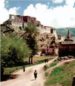  ??  ?? The photo on the left, taken by He Shiyao of China Pictorial in 1955, shows pedestrian­s on a dirt road in front of the Potala Palace. The right, taken by Zhu Xingxin in 2019, shows a tourist taking a selfie near the palace. As one of the grandest architectu­ral masterpiec­es in Tibet, the Potala Palace has witnessed tremendous transforma­tion of the region across the past six decades.