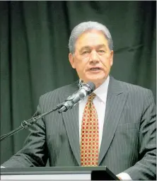  ?? Photo / Alan Gibson ?? New Zealand Racing Minister Winston Peters.