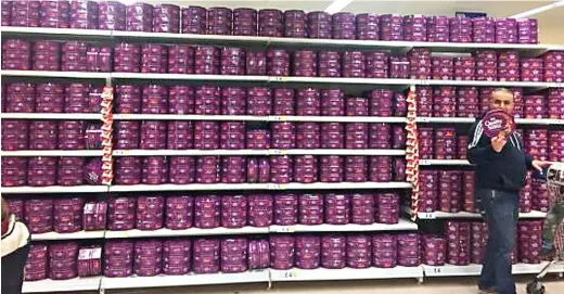  ??  ?? Sweet deal: After Tesco slashed the price of a tin to Quality Street from £6 to £1.25, this image was circulated online