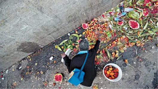  ?? AP ?? Desigualda­d. En los países pobres los alimentos se pierden en el traslado al mercado; en los ricos quienes tiran comida son los consumidor­es.