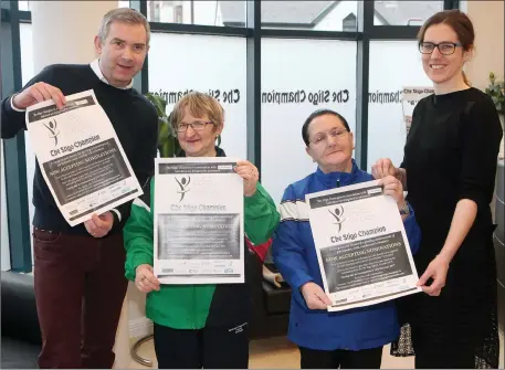  ??  ?? John Feerick, Managing Director, Sligo Champion, Heather Dunne, athlete, Mary T Dolan, athlete and Emma Gallagher, Sligo Champion.