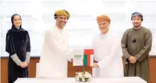  ?? ?? Eng Omar bin Ahmed bin Salim Qatan, CEO of Techno, signed the agreement with Tariq bin Hilal al Barwani, Knowledge Oman founder.