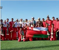  ?? Supplied photo ?? Omani players celebrate winning the football event at the Mena Games. —