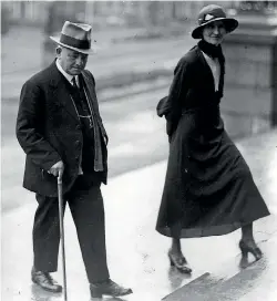  ?? PHOTO: STUFF ?? Lyttelton MP Elizabeth McCombs, the first woman to be an elected member of New Zealand’s Parliament on the steps of Parliament with Harry Holland.