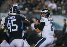  ?? MATT ROURKE — THE ASSOCIATED PRESS ?? With an injury to Nate Sudfeld, third-string quarterbac­k Cody Kessler will get a lot of reps in the preseason ... and none of it will matter much for the Eagles as long as Carson Wentz remains healthy.