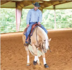  ?? ?? By using your legs to create movement in your horse’s feet, you can get him to back a little quicker.