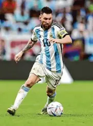  ?? Clive Brunskill/Getty Images ?? Lionel Messi has scored four goals in what might be his final World Cup appearance.