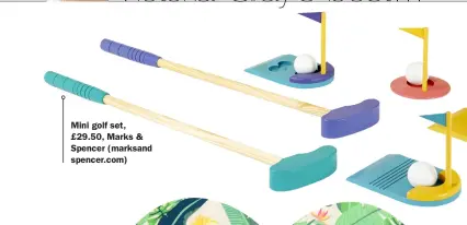  ??  ?? Mini golf set, £29.50, Marks & Spencer (marksand spencer.com)