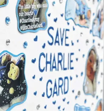  ?? NA ?? Una imagen del cartel creado por los partidario­s de la familia del bebé británico Charlie Gard.