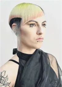  ??  ?? Edgy style . . . Model Stella Allen strikes a pose. Her stylist was Liana King, of Moha Hairdressi­ng.