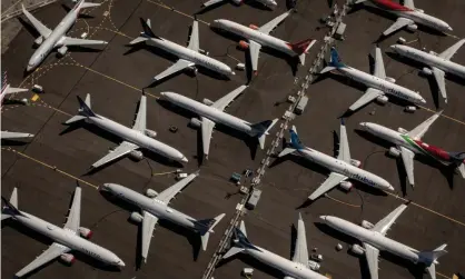  ?? Photograph: Gary He/EPA ?? Boeing 737 Max plans parked at Boeing Field in Seattle. The final accident report into the LionAir crash that killed 189 is to be published on Friday.