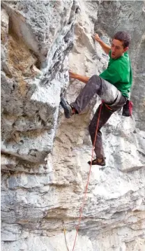  ??  ?? Above: Hau on Fudge Star 5.13Left: Sam Lambert climbing 5.12 stone at Planet X