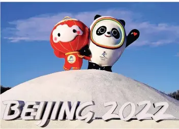  ?? FOTO: SIPA ASIA/DPA ?? Die beiden Maskottche­n der Olympische­n und Paralympis­chen Winterspie­le in Peking.