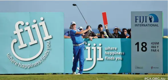  ?? Photo: Fiji Internatio­nal ?? Golfer Steve Jeffress in action during last year’s Fiji Internatio­nal.