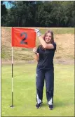  ??  ?? Left: Amy Sillars celebrated a hole in one at the second at Corrie Golf Club.