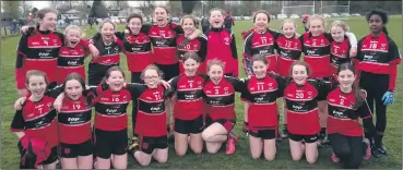  ?? ?? The Mitchelsto­wn Ladies Football U12 squad who played Ballycastl­e on Monday evening.