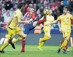  ?? FOTO: SIRVENT ?? El Atlético sumó un nuevo tropiezo en casa el sábado frente al Girona