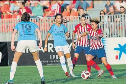  ?? FOTO: EFE ?? El Atlético de Madrid Femenino logró un buen resultado ante el Manchester City y peleará la eliminator­ia