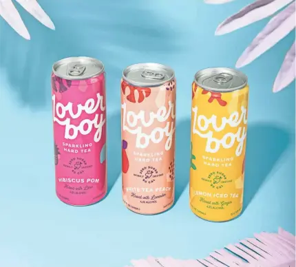  ?? PROVIDED BY LOVERBOY ?? Loverboy Sparkling Hard Tea is aiming for a more “robust” flavor profile than seltzer.