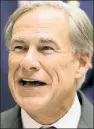  ??  ?? GOV. GREG ABBOTT Says law stops cheaters.