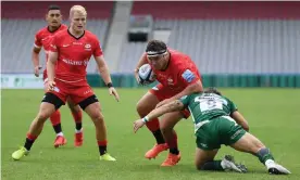  ?? Photograph: Alex Davidson/Getty Images ?? Saracens’ Jamie George may have to stay on longer than usual against Leinster if the game is close.