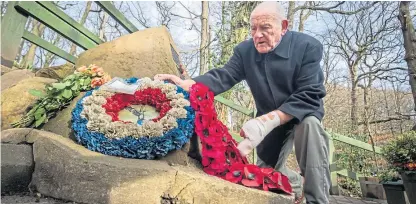  ?? Picture: PA. ?? Tony Foulds has spent decades tending to the memorial to the 10 US airmen in Endcliffe Park, Sheffield.