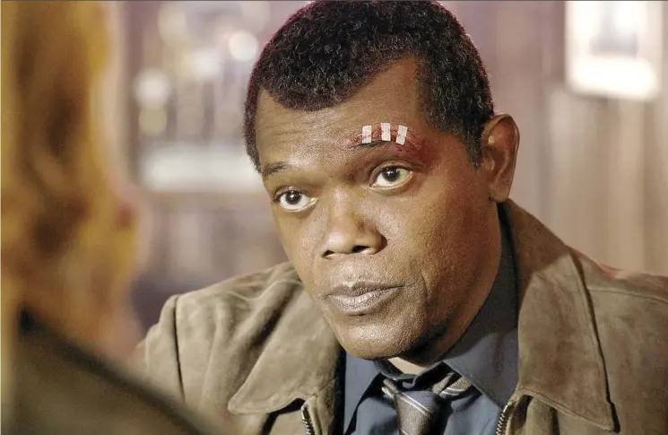  ?? Disney/Marvel ?? With a little digital magic, 70-year-old actor Samuel L. Jackson plays a younger version of his character Nick Fury in the blockbuste­r movie Captain Marvel.