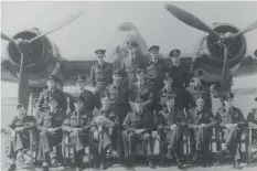  ?? ?? ■ Aircrew of 248 Squadron in 1943. The three pilots involved in seriously damaging U-441 on 12 July are Flight Lieutenant Charles Schofield (front far left) Flying Officer Pat Payne (2nd left) Flying Officer George Newman (back 2nd from right). Newman was in fact a Frenchman, Lieutenant Claude Serf, but served as George Newman.