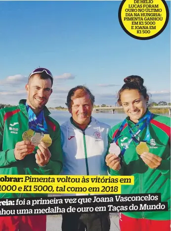  ??  ?? Pimenta e Joana conquistar­am cinco das sete medalhas de Portugal em Szeged