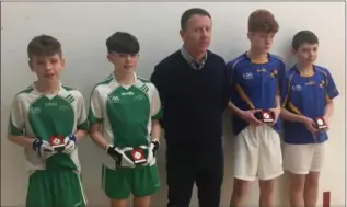  ??  ?? The finalists in the Under-13 doubles from Templeudig­an and Taghmon.