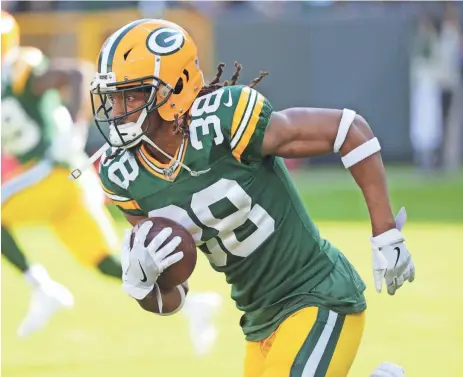  ?? MARK HOFFMAN / MILWAUKEE JOURNAL SENTINEL ?? Cornerback Tramon Williams had 30 of his 34 career intercepti­ons while with the Packers. He played 10 of his 14 NFL seasons in Green Bay.