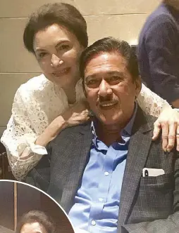  ??  ?? Tito Sen didn’t make any wish before he blew the candle on his birthday cake. ‘I have been blessed much much more,’ he says. ‘My only wish was fulfilled 26 years later. That was a long shot and I have forgotten about it until I was named Senate President.’
