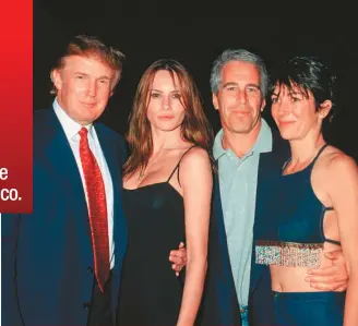  ??  ?? Ella estaba muy enamorada y se moría por casarse con Epstein. Entre sus amistades se contaban Donald Trump y su entonces novia, Melania Kauss, con quienes estuvieron en Mar-a-Lago, el club del actual presidente, en 2002.