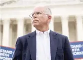  ?? AP FILE PHOTO ?? Mark Janus stands outside the Supreme Court last year after the court ruled that states can’t force government workers to pay union fees.