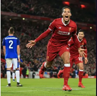  ??  ?? Above Van Dijk marked his Liverpool debut with an FA Cup derby winner