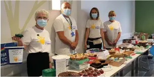  ??  ?? ●●From left: Volunteers Nora Glennon and Iain Jordan, charity manager Jenny Clarke, and volunteer Ann Lally