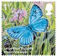  ??  ?? The blue butterfly features on a new set of stamps that go on sale from Tuesday