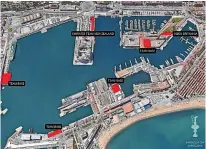  ?? ?? Where the America’s Cup bases for the event in Barcelona in 2024 will be housed.