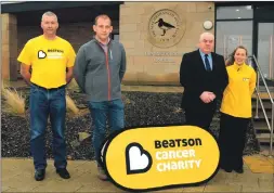  ?? 50_c06beatson­bunkers01 ?? Beatson Cancer Charity champion David Armour, left, with Machrihani­sh Golf Club captain Darren Kelly, Councillor Donald Kelly and Beatson Cancer Charity community fundraiser Maisie McCormick.