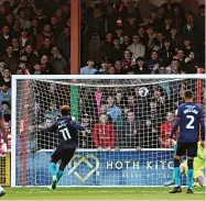  ?? ?? SPOT ON: Daniel Agyei scores the opening goal from the penalty spot. Photo by James Marsh/rex