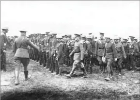  ?? US ARMY/AFP ?? This undated file photo taken during World War I shows US Army General John Pershing (centre) reviewing the 5th Infantry troops.