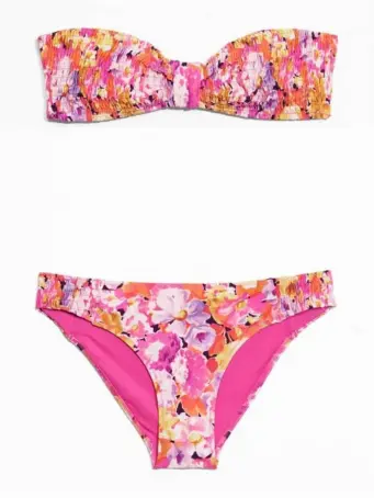  ??  ?? Floral Print Bandeau Bikini, £50, & Other Stories